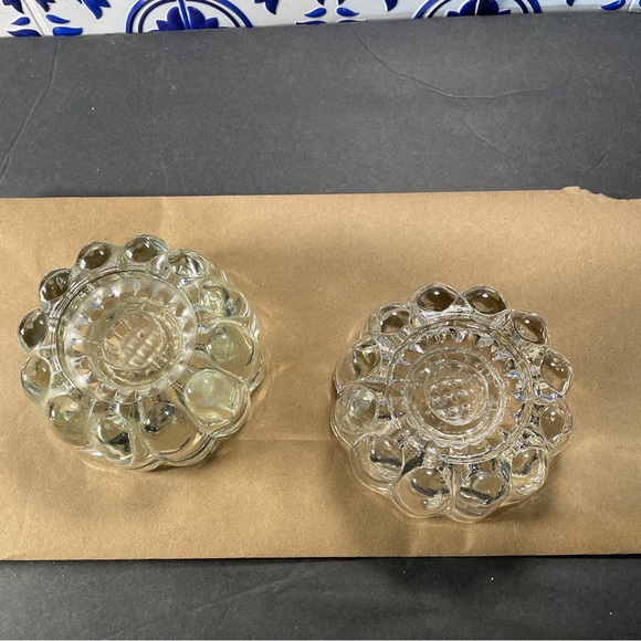 Crystal 3-Way Candle Holders Pillar, Taper,Votive heavy princesse house 1.5’x4’ - Picture 1 of 12
